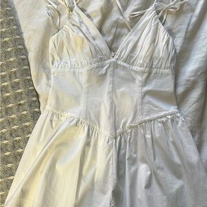 Lovers + Friends White Gathered Romper